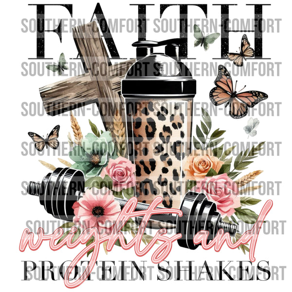 Faith Weights And Protein Shakes PNG