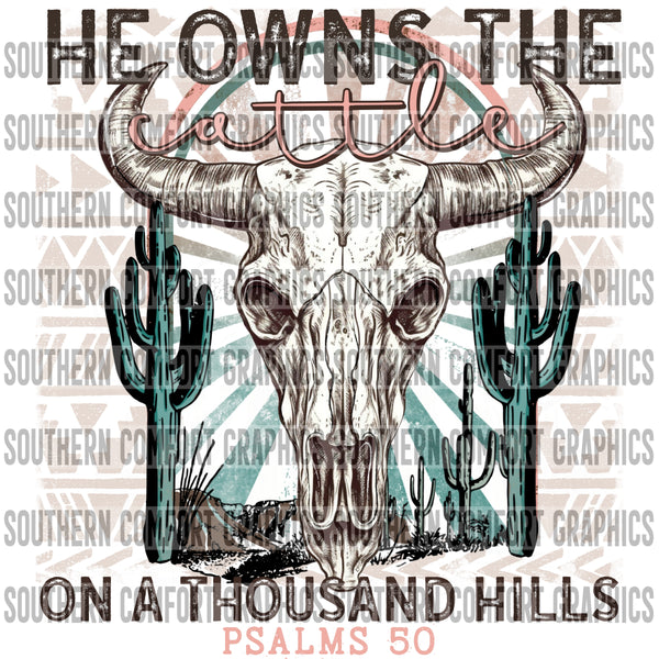 He Owns The Cattle On A Thousand Hills PNG