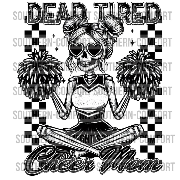 Dead Tired Cheer Mom PNG