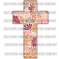 Fall Floral Cross PNG