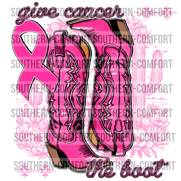 Give Cancer the boot [PINK] PNG