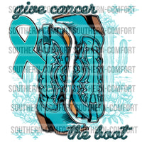 Give Cancer the boot [TEAL] PNG