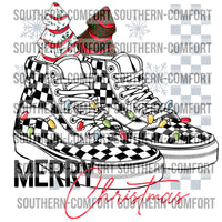 Merry Christmas Checkered Shoes PNG