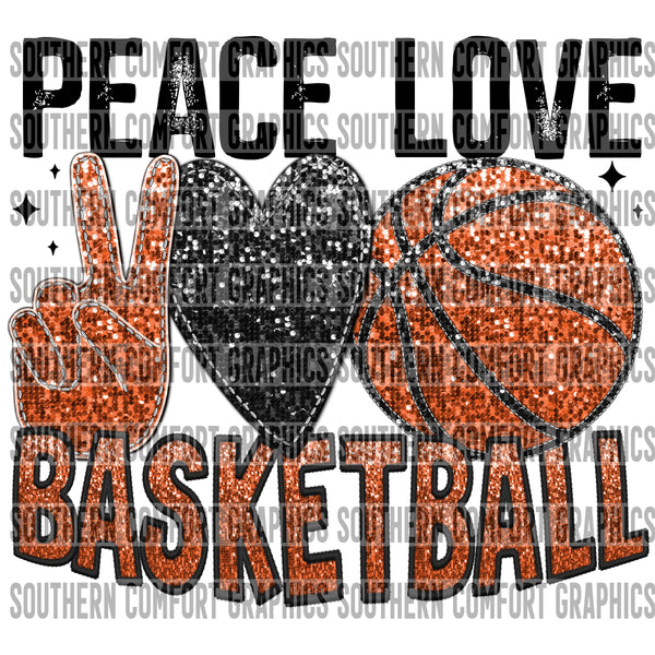 Peace Love Basketball PNG