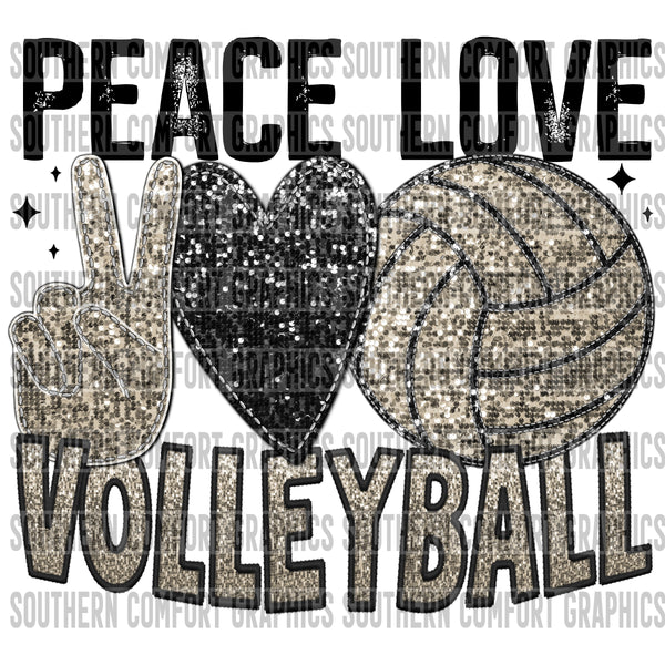 Peace Love Volleyball PNG