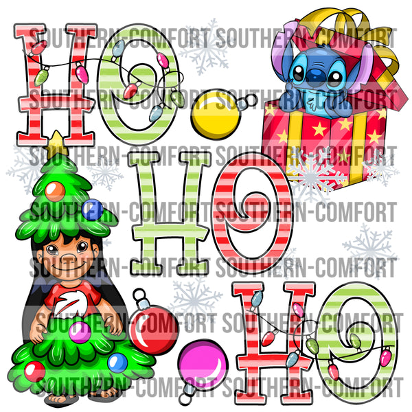 Ho Ho Ho Stitch PNG