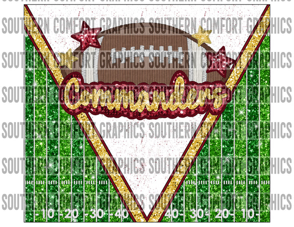 Commanders Football 20oz tumbler PNG