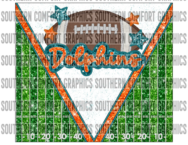 Dolphins Football 20oz tumbler PNG