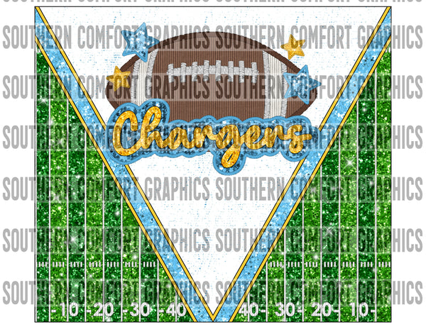 Chargers Football 20oz tumbler PNG