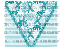 Teal Awareness Ribbon 20oz tumbler PNG