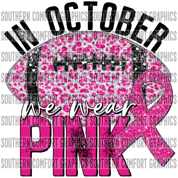 In October We Wear Pink (Football) PNG