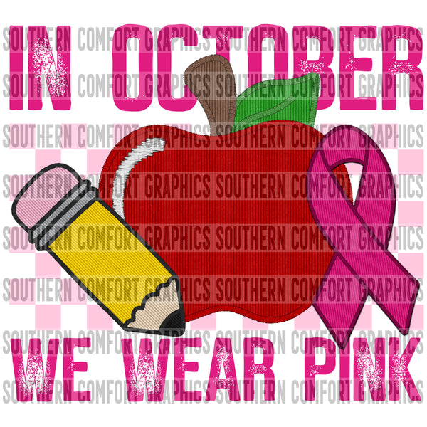 In October we wear pink Png