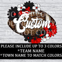 Custom Football With Flowers PNG