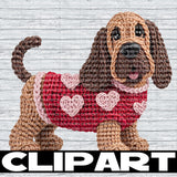 Valentine Dog Clipart Bundle