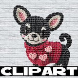 Valentine Dog Clipart Bundle