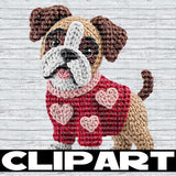 Valentine Dog Clipart Bundle