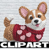 Valentine Dog Clipart Bundle
