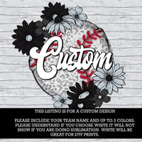 Custom Baseball With Flowers PNG