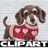 Valentine Dog Clipart Bundle