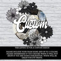 Custom Soccer With Flowers PNG
