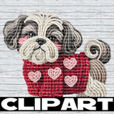 Valentine Dog Clipart Bundle