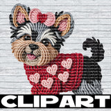 Valentine Dog Clipart Bundle