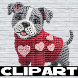 Valentine Dog Clipart Bundle