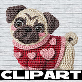 Valentine Dog Clipart Bundle
