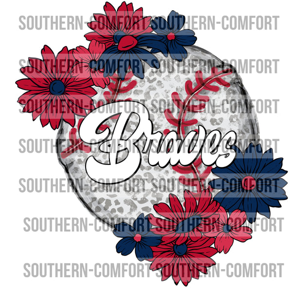 Braves Floral Baseball |PNG|