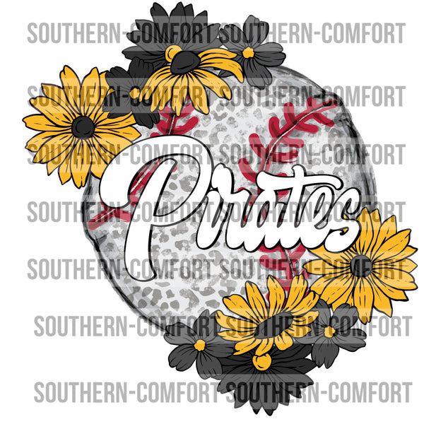 Pirates Floral Baseball |PNG|