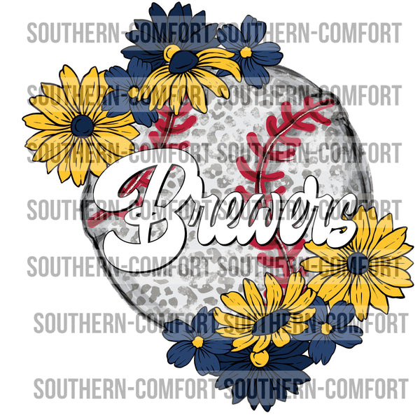 Brewers Floral Baseball |PNG|
