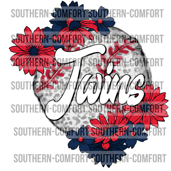 Twins Floral Baseball |PNG|