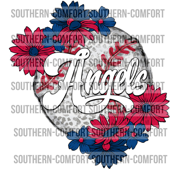Angels Floral Baseball |PNG|