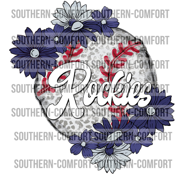 Rockies Floral Baseball |PNG|