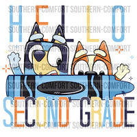 Hello Second Grade (Blue Dog) PNG