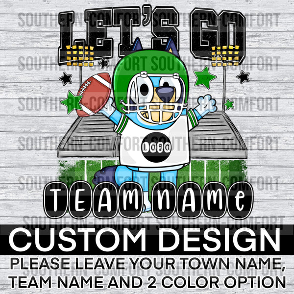 Custom Football Blue-Y Design PNG