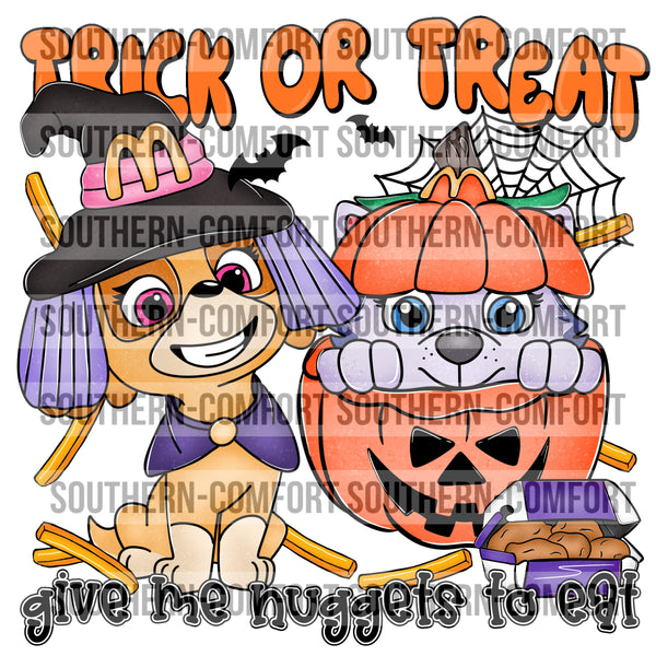 Trick or Treat give me nuggets to eat PNG