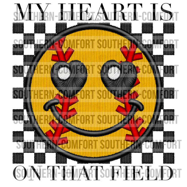 My Heart Is On That Field Softball PNG