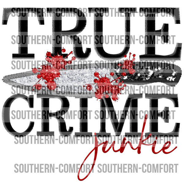 True Crime Junkie (Black) PNG