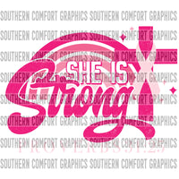 She Is Strong Breast Cancer Awareness PNG