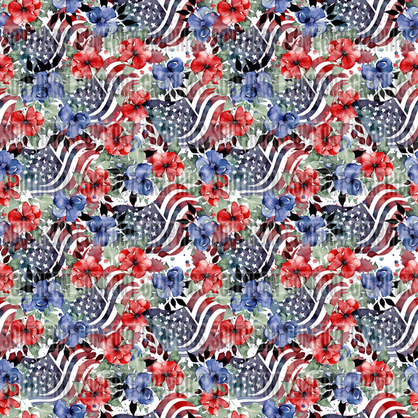 Flora USA flag Digital paper *SEAMLESS*