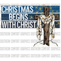 Christmas begins with Christ PNG