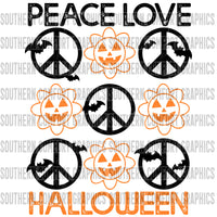 Peace Love Halloween PNG