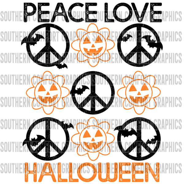 Peace Love Halloween PNG