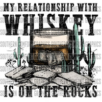 My Relationship With Whiskey Is On The Rocks PNG