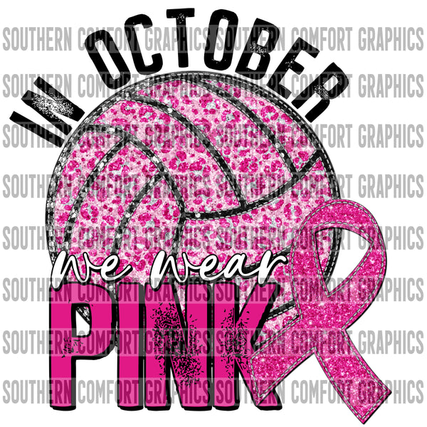 In October We Wear Pink (Volleyball) PNG