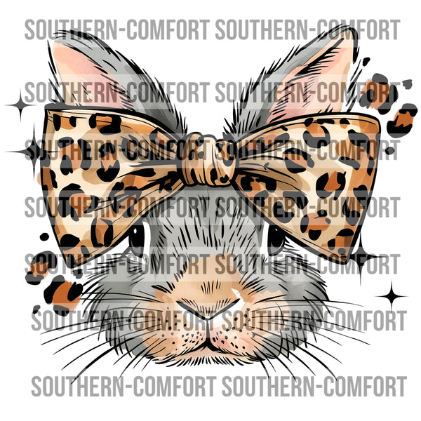 Bunny With Leopard Bow |PNG|