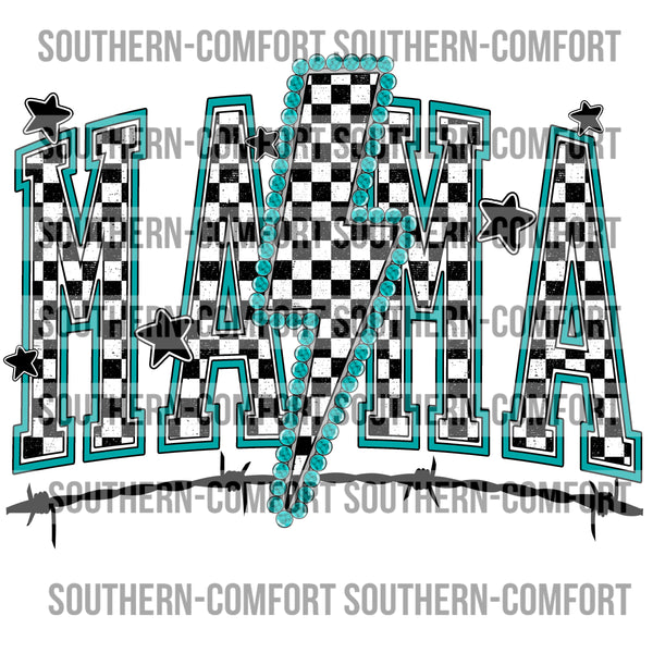 CheckeredTurquoise Mama |PNG|
