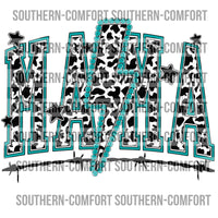 Cowprint Turquoise Mama |PNG|