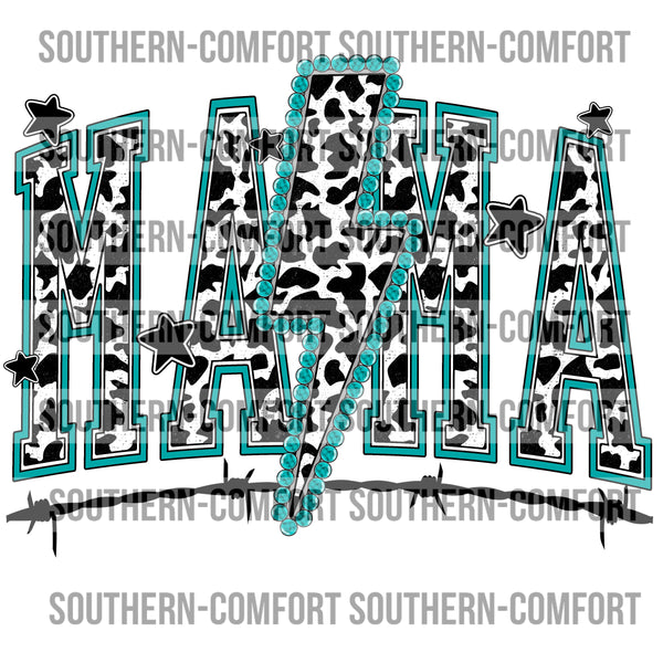 Cowprint Turquoise Mama |PNG|